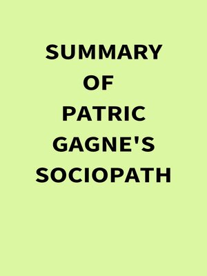 cover image of Summary of Patric Gagne's Sociopath